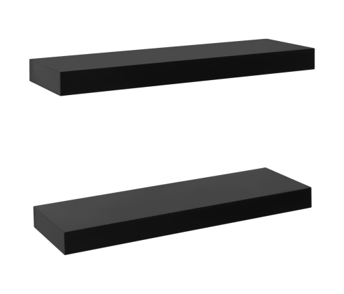 Estantes flotantes de pared 2 unidades negro 40x20x3,8 cm