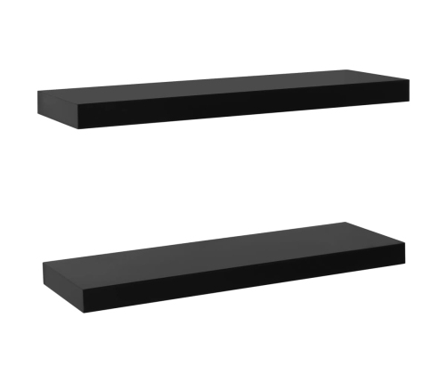 Estantes flotantes de pared 2 unidades negro 60x20x3,8 cm