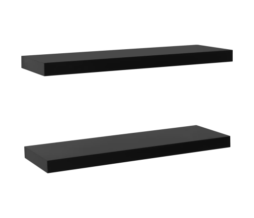 Estantes flotantes de pared 2 unidades negro 80x20x3,8 cm