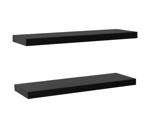 Estantes flotantes de pared 2 unidades negro 100x20x3,8 cm