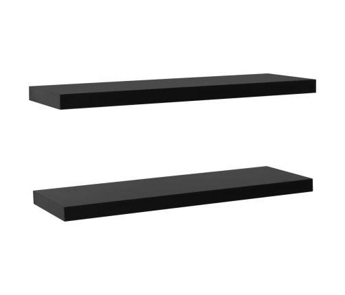 Estantes flotantes de pared 2 unidades negro 120x20x3,8 cm