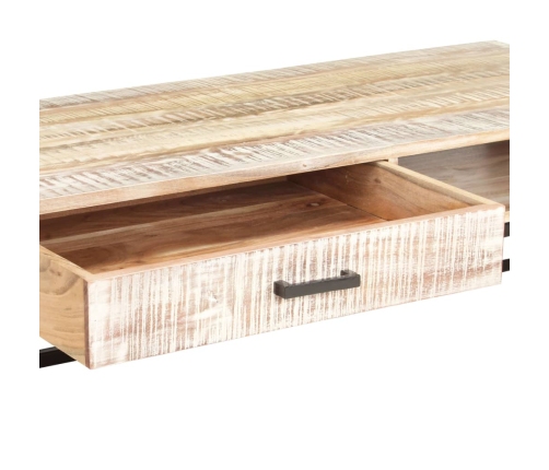 Mesa de centro de madera maciza de acacia 117x50x30 cm