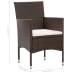 Set muebles de jardín 4 piezas y cojines ratán sintético marrón