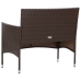 Set muebles de jardín 4 piezas y cojines ratán sintético marrón