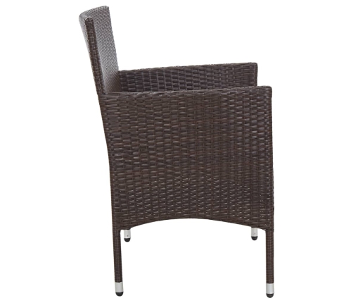Set muebles de jardín 4 piezas y cojines ratán sintético marrón