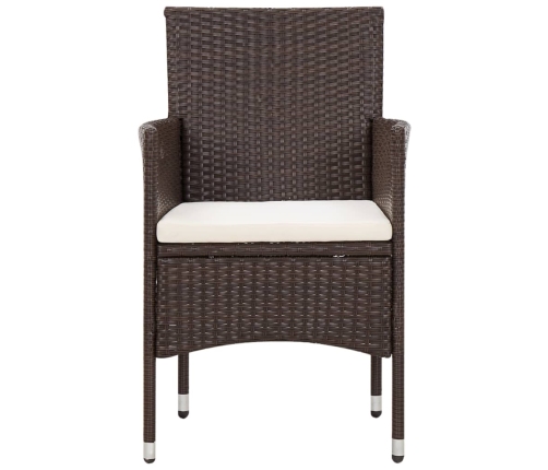Set muebles de jardín 4 piezas y cojines ratán sintético marrón