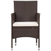 Set muebles de jardín 4 piezas y cojines ratán sintético marrón