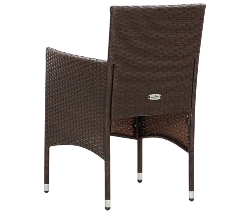 Set muebles de jardín 4 piezas y cojines ratán sintético marrón