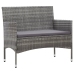 Set de muebles de jardín 4 pzas y cojines ratán sintético gris