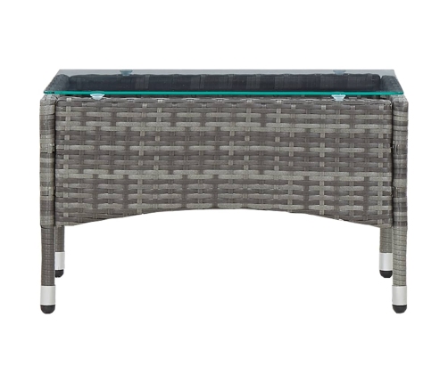 Set de muebles de jardín 4 pzas y cojines ratán sintético gris