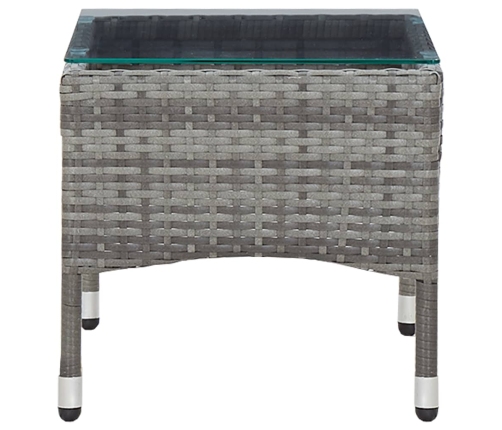 Set de muebles de jardín 4 pzas y cojines ratán sintético gris