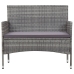 Set de muebles de jardín 4 pzas y cojines ratán sintético gris