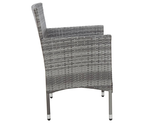Set de muebles de jardín 4 pzas y cojines ratán sintético gris