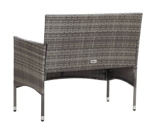 Set de muebles de jardín 4 pzas y cojines ratán sintético gris