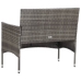 Set de muebles de jardín 4 pzas y cojines ratán sintético gris