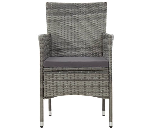 Set de muebles de jardín 4 pzas y cojines ratán sintético gris
