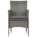 Set de muebles de jardín 4 pzas y cojines ratán sintético gris