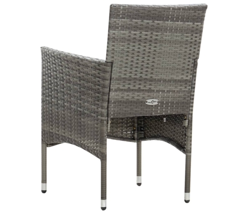 Set de muebles de jardín 4 pzas y cojines ratán sintético gris