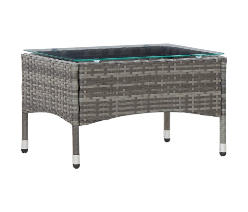 Set de muebles de jardín 4 pzas y cojines ratán sintético gris