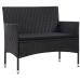 Set de muebles de jardín 4 pzas y cojines ratán sintético negro