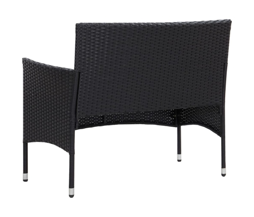Set de muebles de jardín 4 pzas y cojines ratán sintético negro