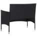 Set de muebles de jardín 4 pzas y cojines ratán sintético negro