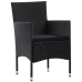 Set de muebles de jardín 4 pzas y cojines ratán sintético negro