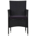 Set de muebles de jardín 4 pzas y cojines ratán sintético negro