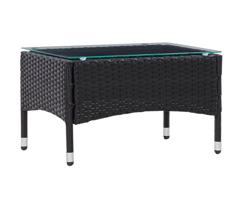 Set de muebles de jardín 4 pzas y cojines ratán sintético negro