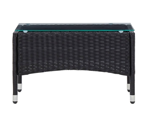 Set de muebles de jardín 4 pzas y cojines ratán sintético negro