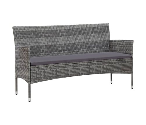 Set de muebles de jardín 4 pzas y cojines ratán sintético gris