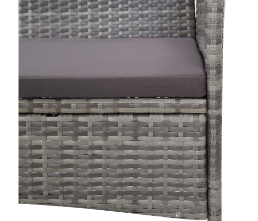 Set de muebles de jardín 4 pzas y cojines ratán sintético gris