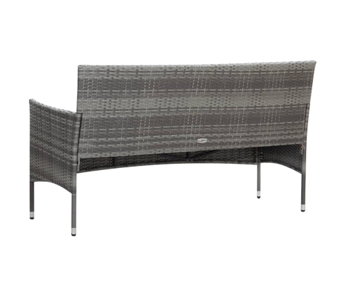 Set de muebles de jardín 4 pzas y cojines ratán sintético gris