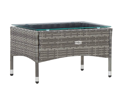 Set de muebles de jardín 4 pzas y cojines ratán sintético gris
