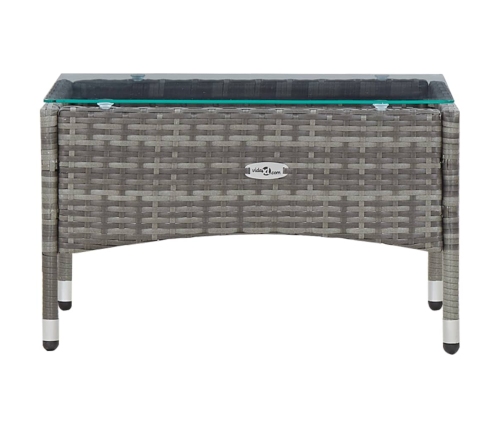 Set de muebles de jardín 4 pzas y cojines ratán sintético gris