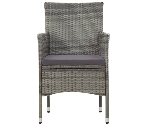 Set de muebles de jardín 4 pzas y cojines ratán sintético gris