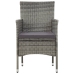 Set de muebles de jardín 4 pzas y cojines ratán sintético gris