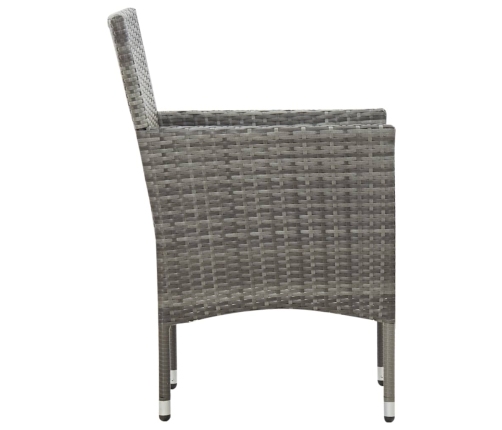 Set de muebles de jardín 4 pzas y cojines ratán sintético gris
