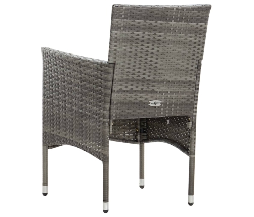 Set de muebles de jardín 4 pzas y cojines ratán sintético gris