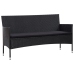 Set de muebles de jardín 4 pzas y cojines ratán sintético negro