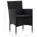 Set de muebles de jardín 4 pzas y cojines ratán sintético negro