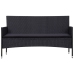Set de muebles de jardín 4 pzas y cojines ratán sintético negro