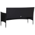 Set de muebles de jardín 4 pzas y cojines ratán sintético negro