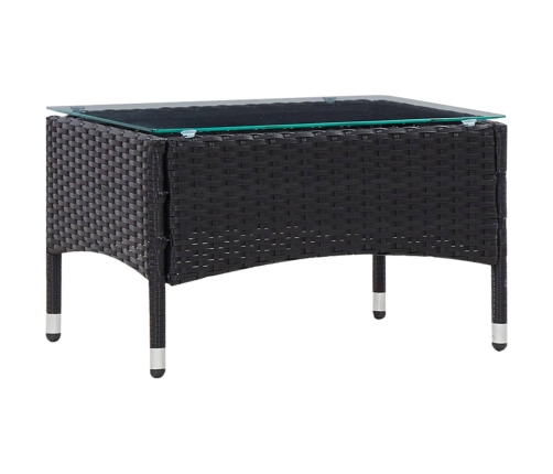 Set de muebles de jardín 4 pzas y cojines ratán sintético negro