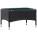 Set de muebles de jardín 4 pzas y cojines ratán sintético negro