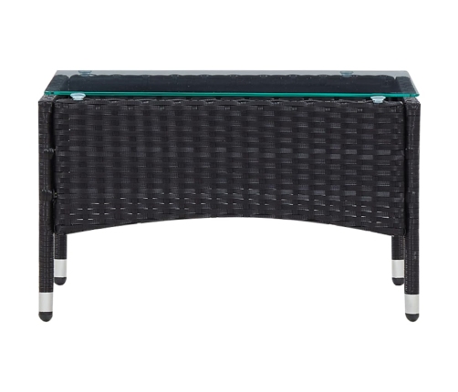 Set de muebles de jardín 4 pzas y cojines ratán sintético negro
