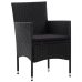 Set de muebles de jardín 4 pzas y cojines ratán sintético negro