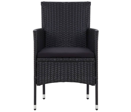 Set de muebles de jardín 4 pzas y cojines ratán sintético negro