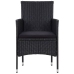 Set de muebles de jardín 4 pzas y cojines ratán sintético negro