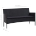 Set de muebles de jardín 4 pzas y cojines ratán sintético negro
